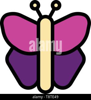 butterfly wildlife Summer vector logo icon or illustration. Editable stroke and color. Perfect use for pattern and design graphic. Stock Vector
