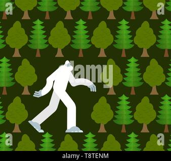 Yeti in forest. Bigfoot abominable snowman. vector illustration Stock ...