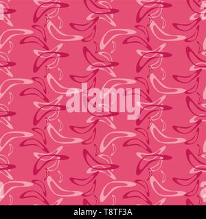 Simple seamless pattern with hand drawn flying boomerangs. Soft design in vivid shades for textile, wrapping paper, prints, fabric, wallpaper, web etc Stock Vector