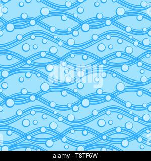 Abstract vector seamless patterns with waves, sand and bubbles. Simple ornament for textile, wrapping paper, prints, fabric, wallpaper, web etc. Stock Vector
