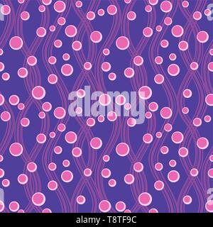 Abstract vector seamless patterns with waves, sand and bubbles. Simple ornament for textile, wrapping paper, prints, fabric, wallpaper, web etc. Stock Vector