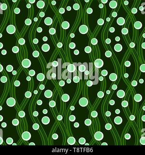 Abstract vector seamless patterns with waves, sand and bubbles. Simple ornament for textile, wrapping paper, prints, fabric, wallpaper, web etc. Stock Vector