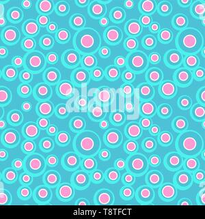 Bright vector colorful bubbles on colored background. Abstract geometric seamless pattern for textile, wrapping paper, prints, fabric, wallpaper, web  Stock Vector