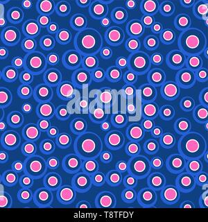 Bright vector colorful bubbles on colored background. Abstract geometric seamless pattern for textile, wrapping paper, prints, fabric, wallpaper, web  Stock Vector
