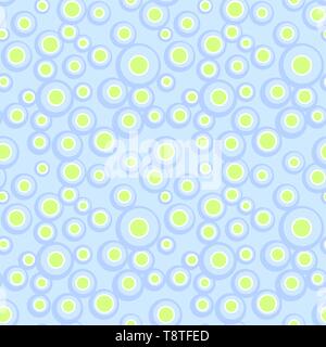 Bright vector colorful bubbles on colored background. Abstract geometric seamless pattern for textile, wrapping paper, prints, fabric, wallpaper, web  Stock Vector