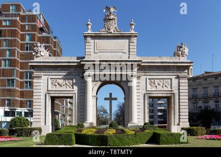 Monument to the fallen of the Spanish Civil War, Puerta de la Mar, Valencia, Spain Stock Photo