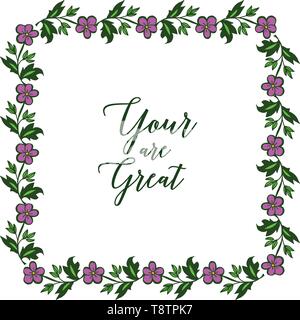 Vector illustration your are great with various ornate of purple flower ...