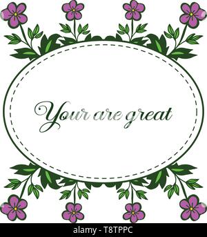 Vector illustration your are great with various ornate of purple flower ...