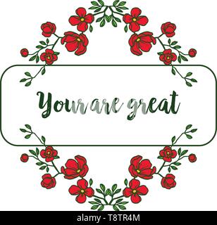 Vector illustration greeting card your are great with design artwork ...