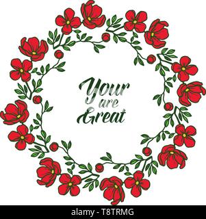 Vector illustration decor card your are great with various ornate of ...