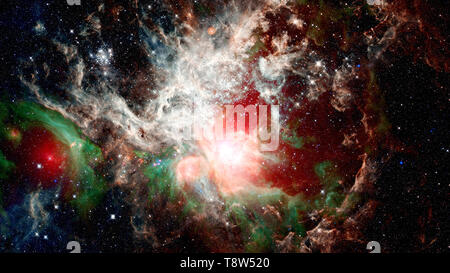 Nebulas, galaxies and stars in beautiful composition. Deep space art ...