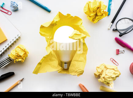 creative idea and innovation with paper ball Stock Photo - Alamy