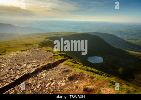A view of Powys from Corn Du Mountain, Brecon, Powys, Wales UK. Stock Photo