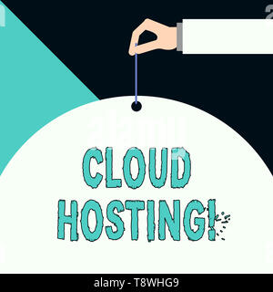 Writing note showing Cloud Hosting. Business concept for the alternative to hosting websites on single servers Stock Photo