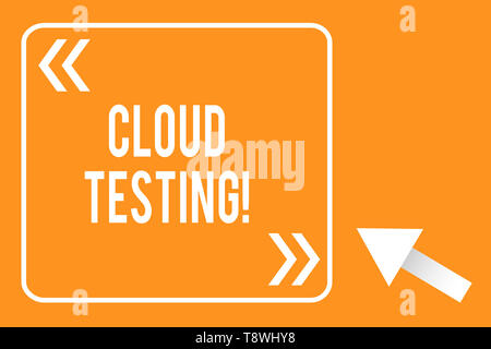 Handwriting text writing Cloud Testing. Conceptual photo is the assessment of a Web application s is perforanalysisce Stock Photo
