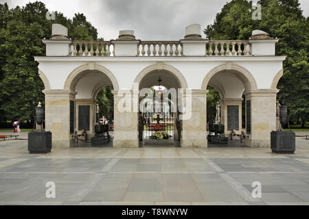 Tomb of Unknown Soldier (Grob Nieznanego zolnierza) in Warsaw. Poland Stock Photo