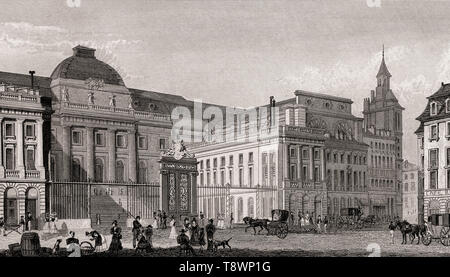 Palais de Justice, Paris, antique steel engraved print, 1831 Stock Photo