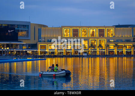 Dubai, UAE - November 28, 2018: Downtown Dubai district. Near Singing Fountains. Stock Photo