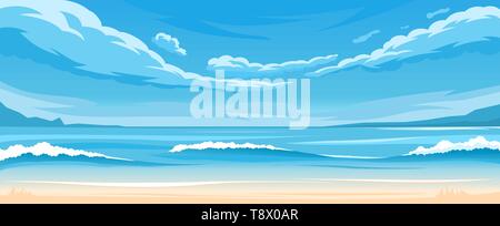 Simple ocean landscape Stock Vector