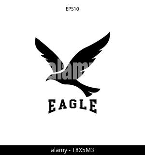 fly eagle silhouette balck color Stock Photo