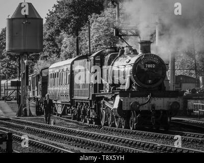 7802 'Bradley Manor' at Bewdley Stock Photo