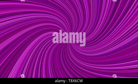 Purple psychedelic abstract striped spiral background design with swirling rays Stock Vector