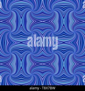 Blue seamless psychedelic geometrcial spiral stripe pattern background - vector curved ray burst graphic Stock Vector