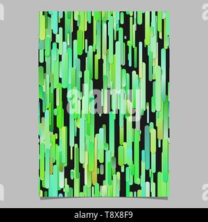Green trendy abstract gradient vertical rounded stripe pattern poster background template Stock Vector