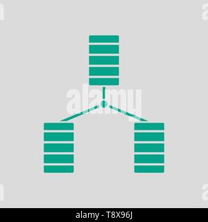 Database Icon. Green on Gray Background. Vector Illustration Stock ...