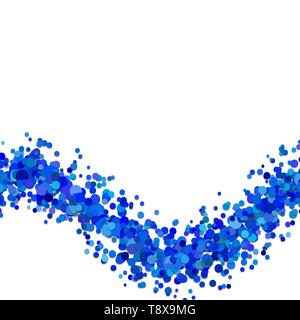 Abstract blank wavy scattered confetti dot background template Stock Vector