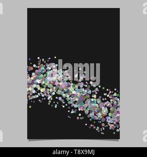 Blank abstract confetti wave brochure background template with dispersed dots Stock Vector