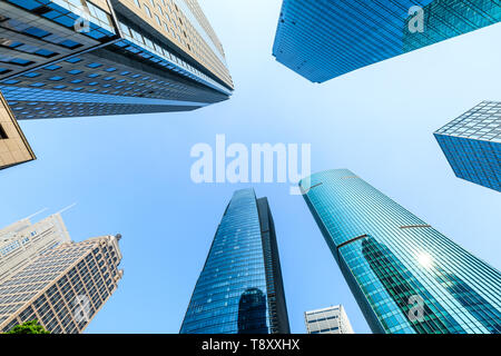 low angle view of skyscrapers in Shanghai,China Stock Photo