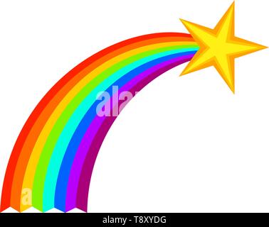Colorful cartoon shooting star Stock Vector