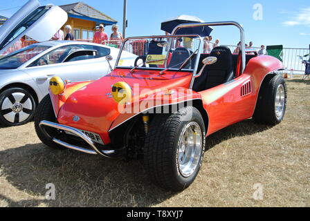 A Volkswagen Beach Buggy parked up on display at Riviera classic car show, Paignton, Devon, England. UK. Stock Photo