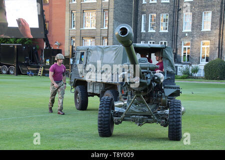 Light Gun Into Action, Honourable Artillery Company - Annual Open Evening, Finsbury Barracks, London, UK, 14 May 2019, Photo by Richard Goldchmidt Stock Photo