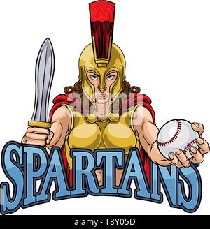 Spartan Trojan Gladiator Baseball Warrior Woman Stock Vector