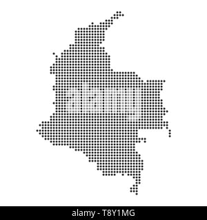 Map with dot - Colombia . Template for your design Stock Vector