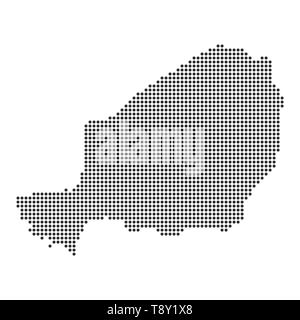 Map with dot - Niger . Template for your design Stock Vector