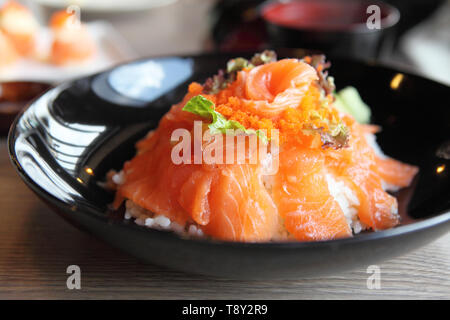 Salmon sushi don Stock Photo