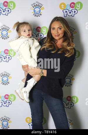 TV personality Amy Childs and her daughter Polly attend 'Cookie Monster’s Foodie Truck' Tiny Pop TV show  Featuring: Amy Childs, Polly Childs-Wright Where: London, United Kingdom When: 14 Apr 2019 Credit: Jed Leicester/PinPep/WENN.com Stock Photo
