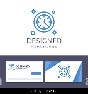 Creative Business Card and Logo template Watch, Clock, Time Vector Illustration Stock Vector