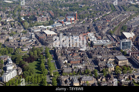 aerial view of Harrogate town centre, North Yorkshire Stock Photo