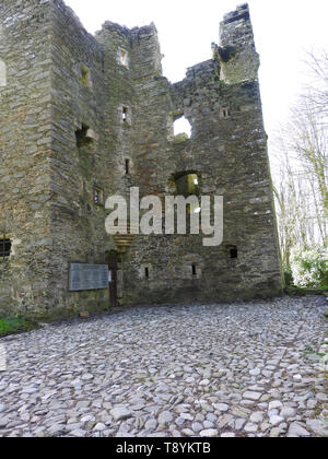 Sorbie Tower, (Fortified Tower House - ancient seat of the Clan Hannay) - at Sorbie, Wigtownshire,Dumfries and Galloway, Scotland.  Believed to be built by  Patrick Hannay, poet and courtier at the court of James VI. Ir was later owned by the Earl of Galloway -2019 photo Stock Photo