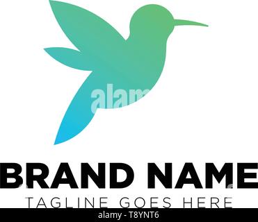 humming bird logo design template vector illustration icon element - vector Stock Vector