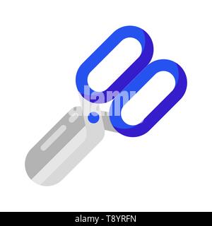 Icon of school scissors in flat style. Stock Vector