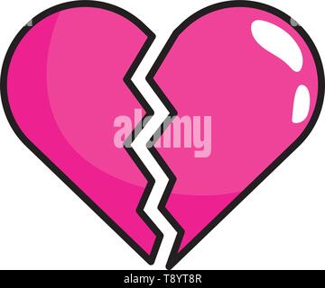 broken heart pop art comic cartoon vector illustration Stock Vector ...