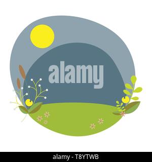 Summer background nature beauty with floral elements Stock Vector