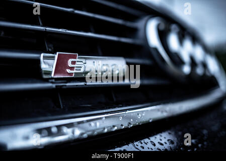 Car emblem S-Line Audi Stock Photo - Alamy