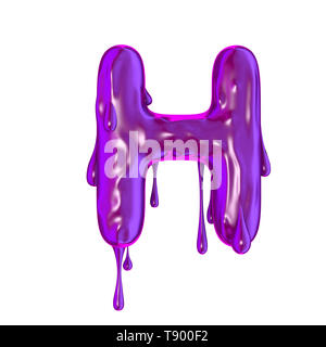 Purple dripping slime halloween capital letter G Stock Photo - Alamy