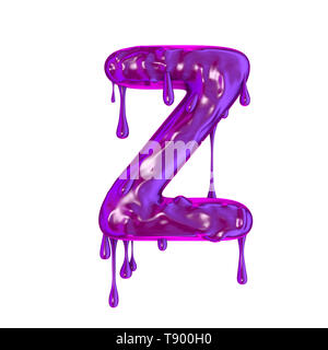 Purple dripping slime halloween capital letter Z Stock Photo